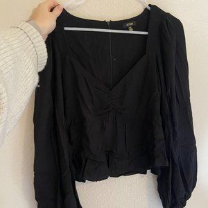 AFRM Black Top with Puff Sleeve